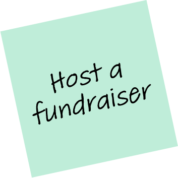 hostafundraiser Sticky note with the text Host a fundraiser